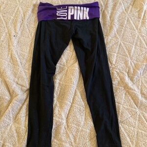 Cotton Vintage Foldover Pink Leggings Y2K